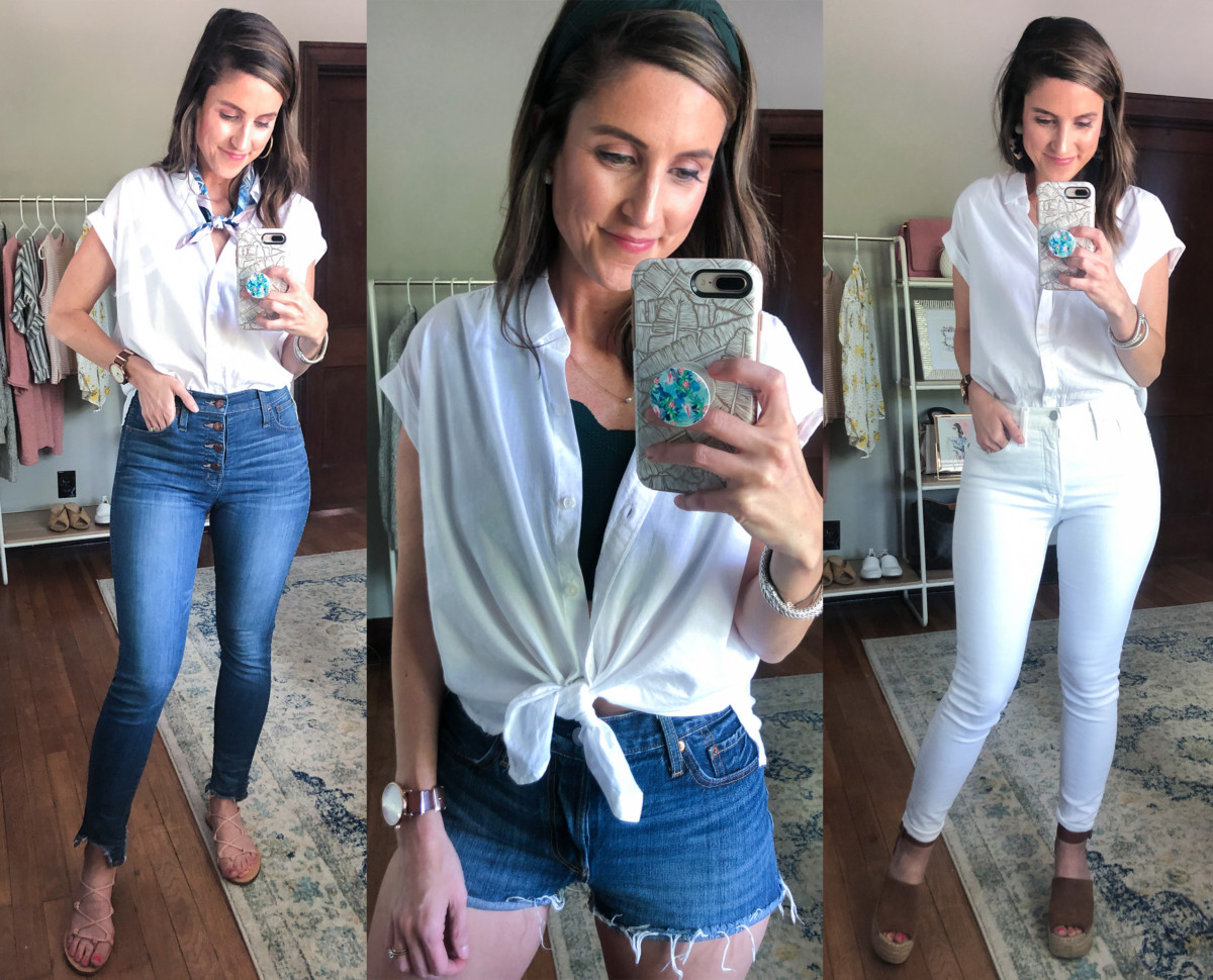 3 Ways to Wear a White Button Down Shirt