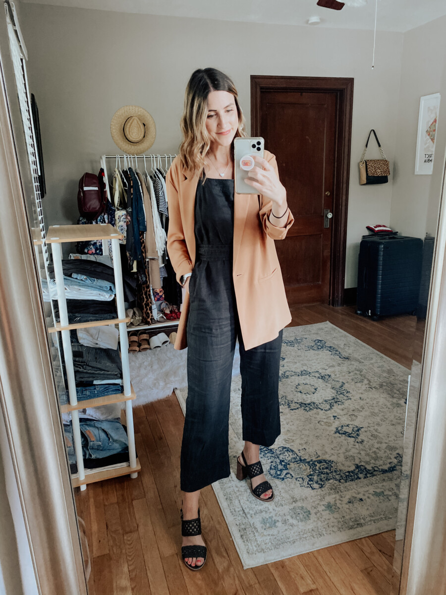 Blazer over jumpsuit on sale